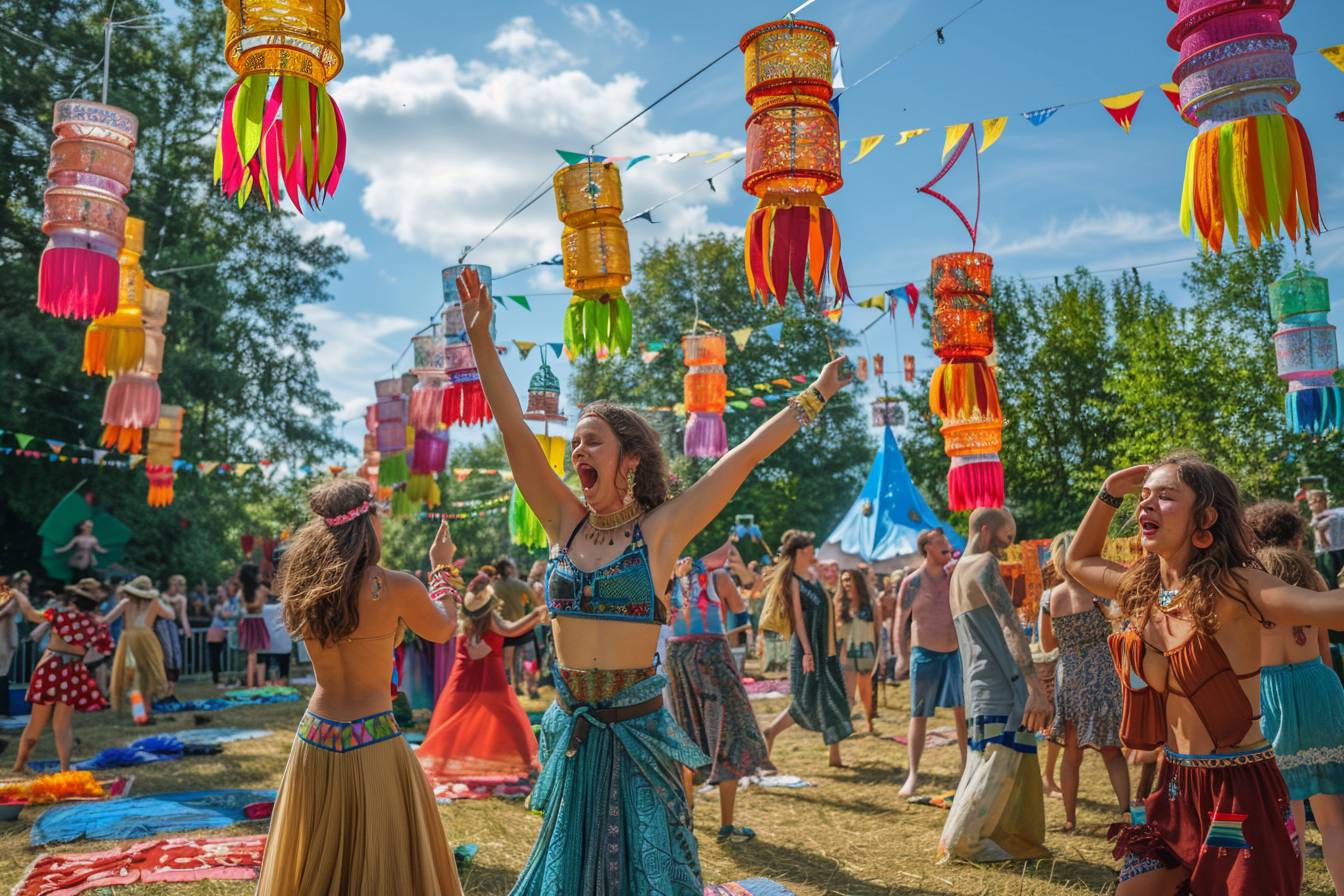 Foule enjouée célébrant lors d'un des meilleurs festivals de Drancy, ambiance festive garantie